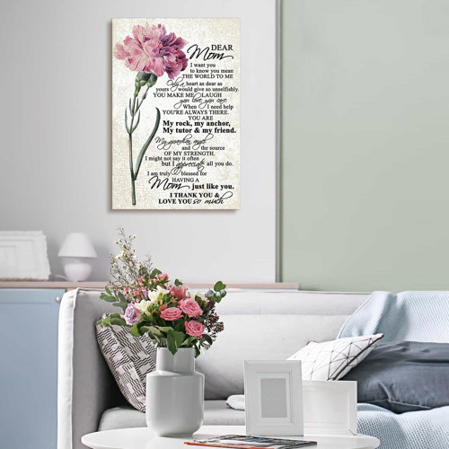 Wildon Home® Hangable Canvas Poem Meaningful Mom Gifts On Canvas Print ...